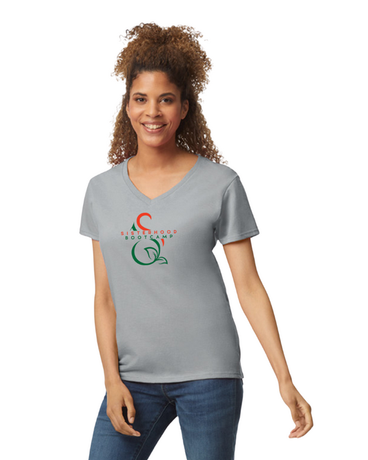 Sisterhood Bootcamp Ladies "V-Neck" Tee (Heavy Cotton)