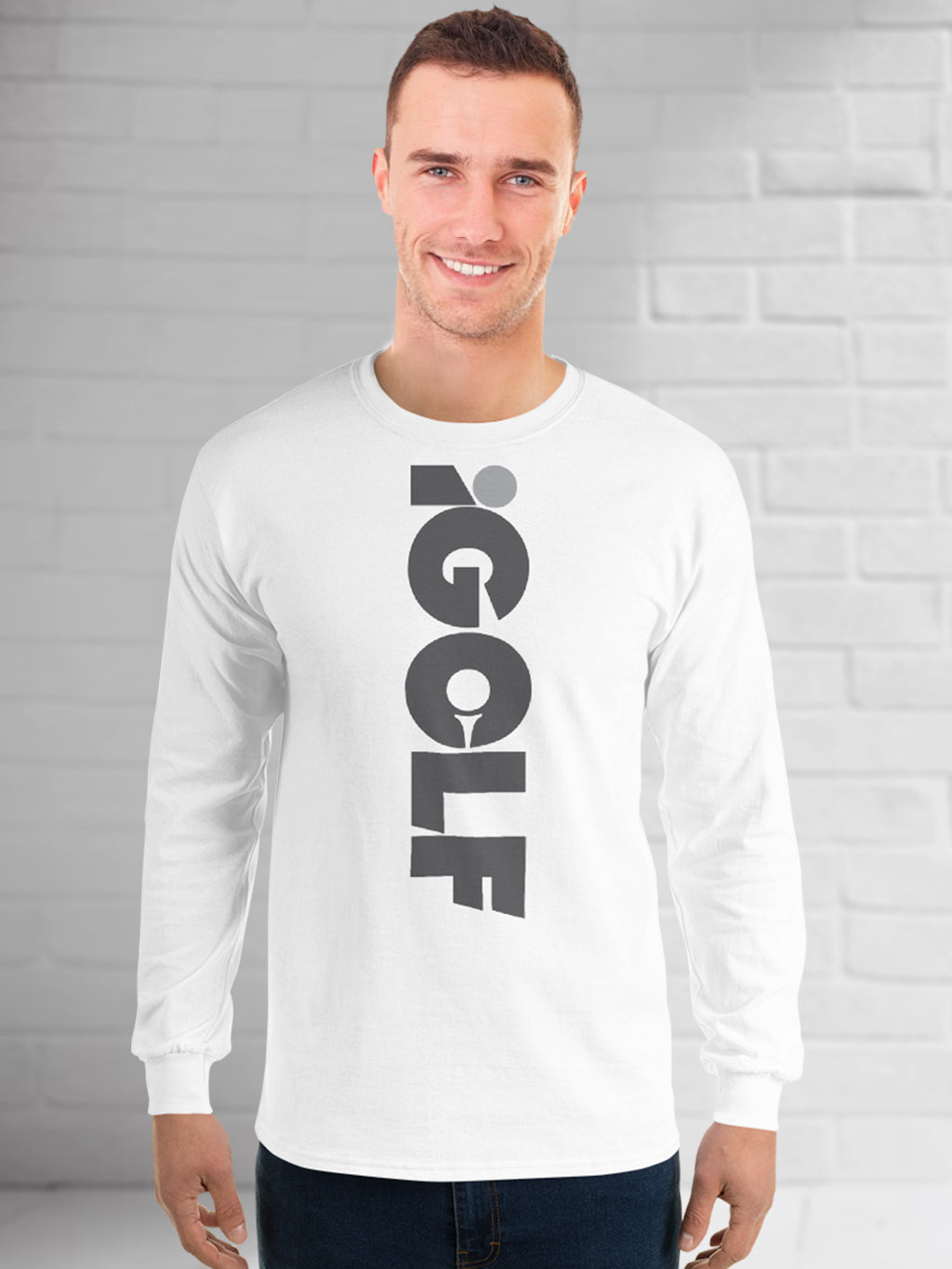 iGOLF iCON "Warmup" Tee [White] - Premium, Long Sleeve, Mid-Weight, Unisex T-Shirt
